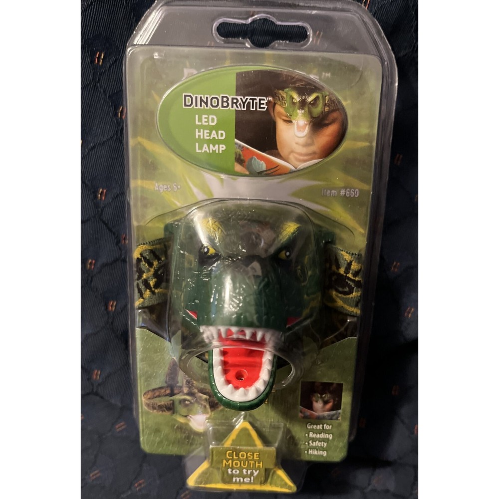 SUN DinoBryte Dinosaur T-Rex LED Head Lamp Light with Roaring Sound Kids Camping